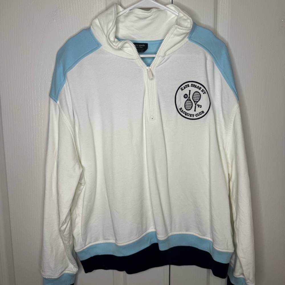 ‼️SALE‼️ Kate Spade Tennis Racquet Quarter-Zip Pullover - Picture 2 of 4